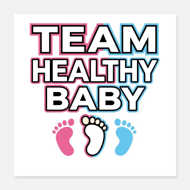 Équipe Conception Saine de l’Empreinte de Bébé Poster 40 x 40 cm