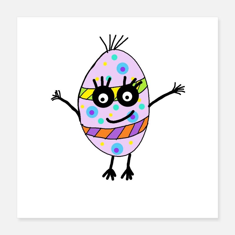 Egg Emotions Happy Easter Kids Poster 16" x 16" (40x40 cm)