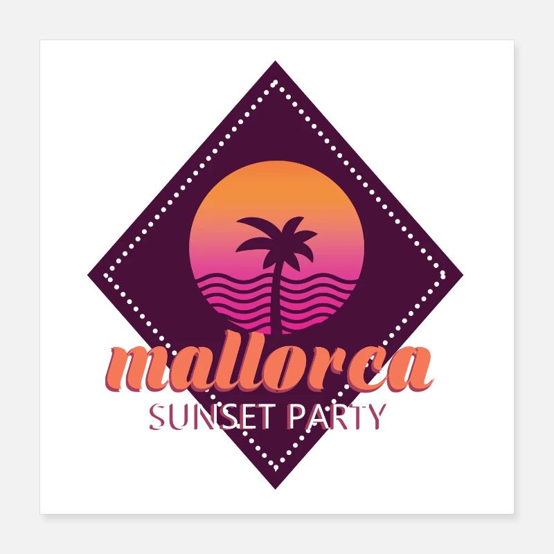 Mallorca Sunset Party Poster 40x40 cm