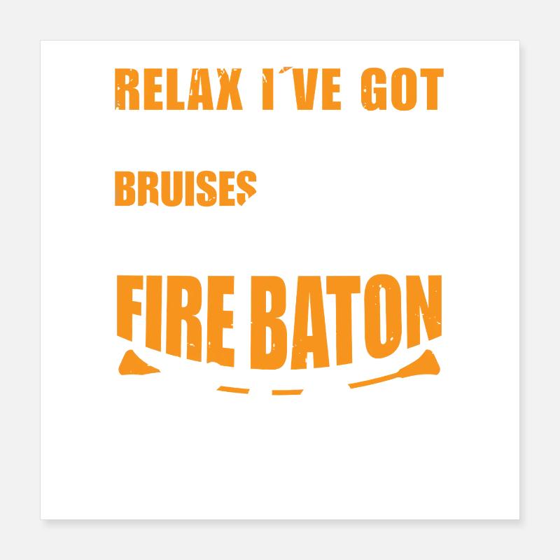 Dancing Vortex Dance School Fire Stick Dancer Poster 16" x 16" (40x40 cm)