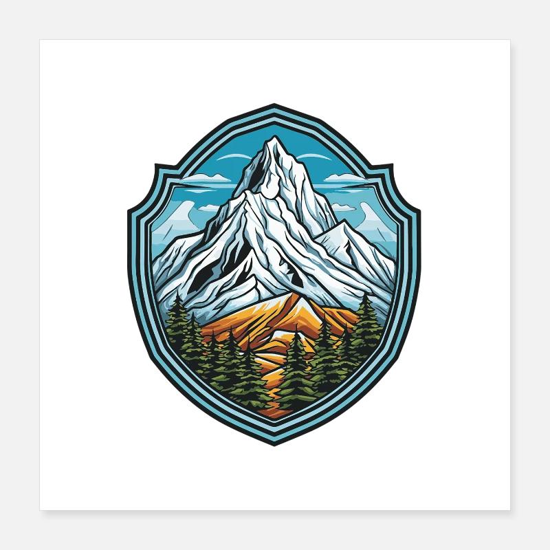 Montagnes Poster 40 x 40 cm