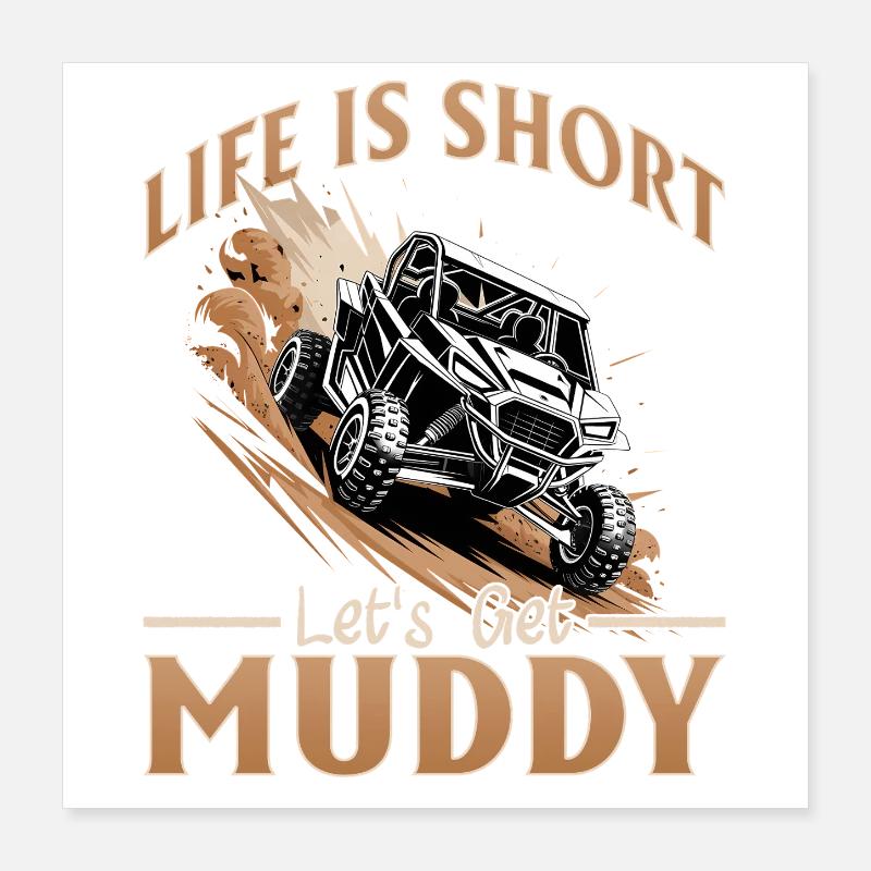 UTV Tout-Terrain Boy Men 4 Wheels Side by Side Poster 40 x 40 cm