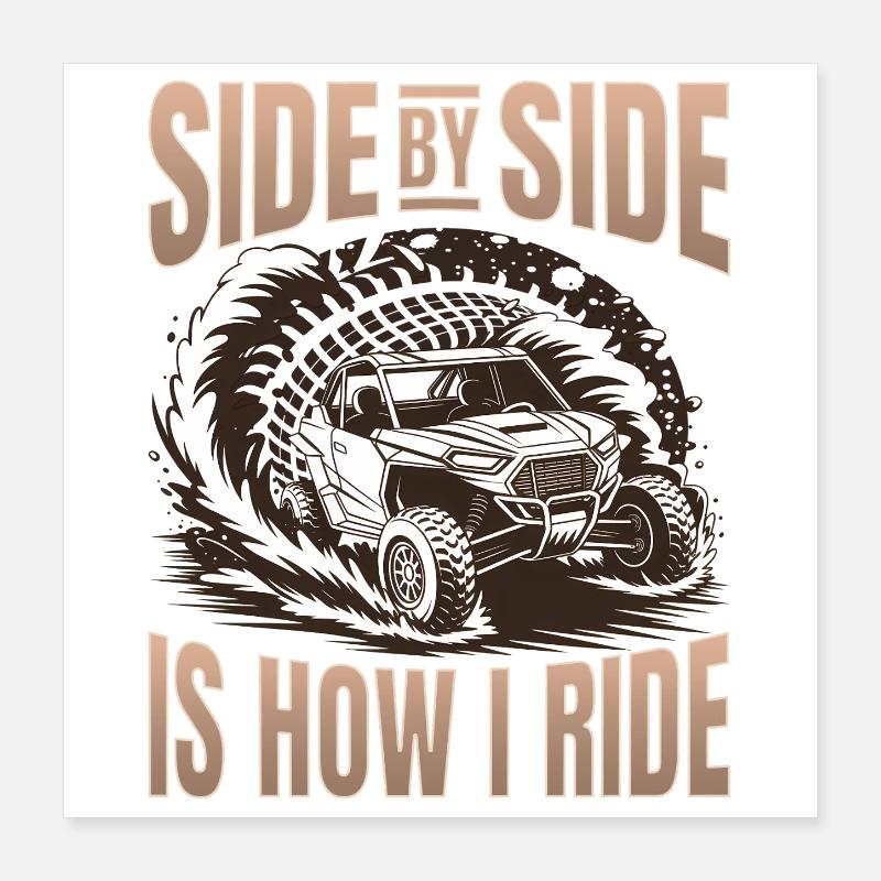 UTV Tout-Terrain Boy Men 4 Wheels Side by Side Poster 40 x 40 cm