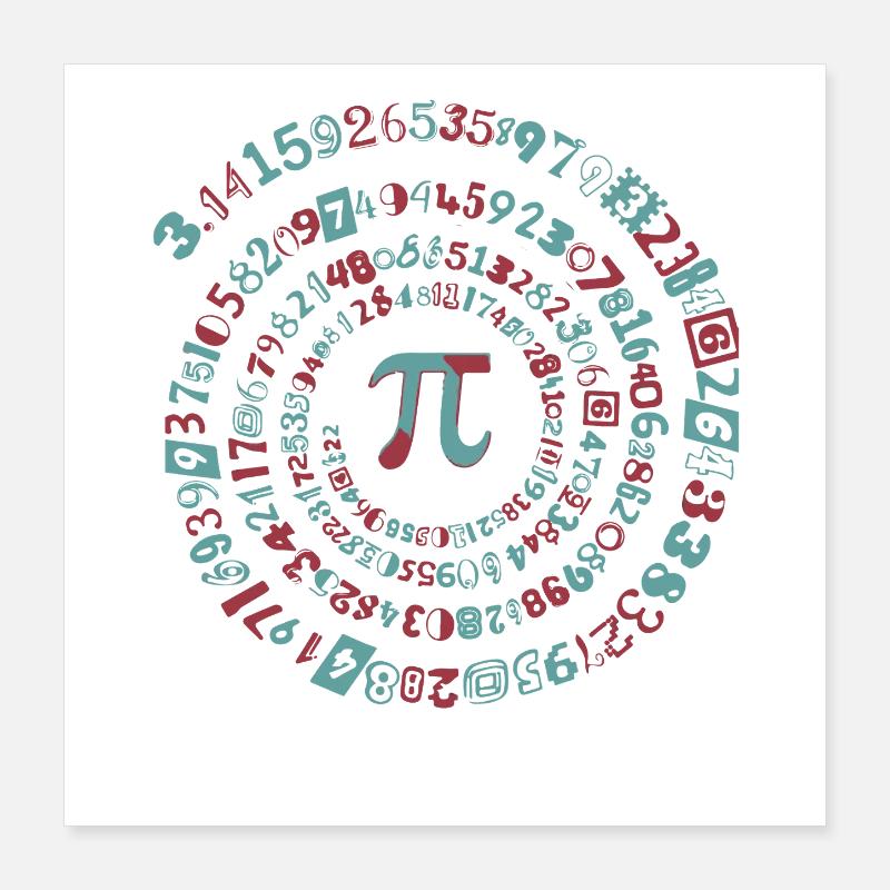 Pi - Mathématiques Poster 40 x 40 cm