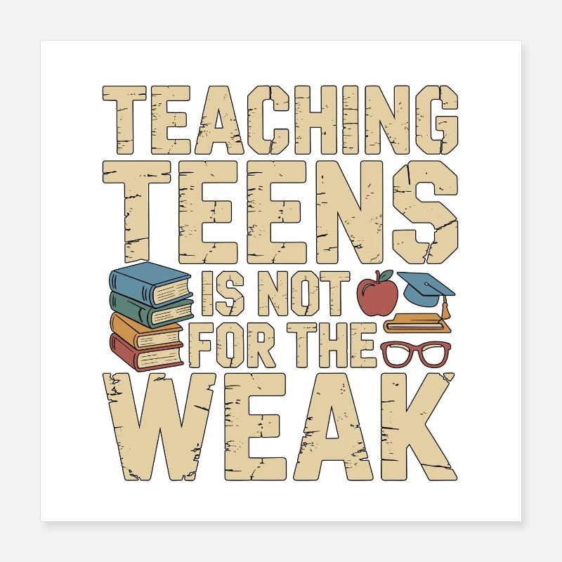 Enseignant de lycée enseignant aux adolescents Poster 40 x 40 cm