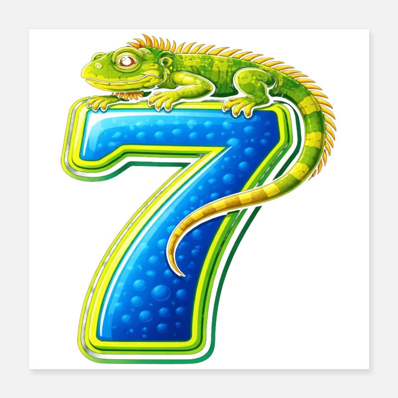 Dragon Vert à 7 ans Poster 40 x 40 cm