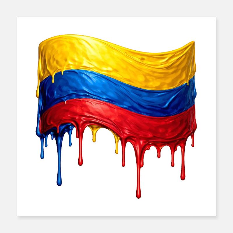 Drapeau colombien tombe Poster 40 x 40 cm
