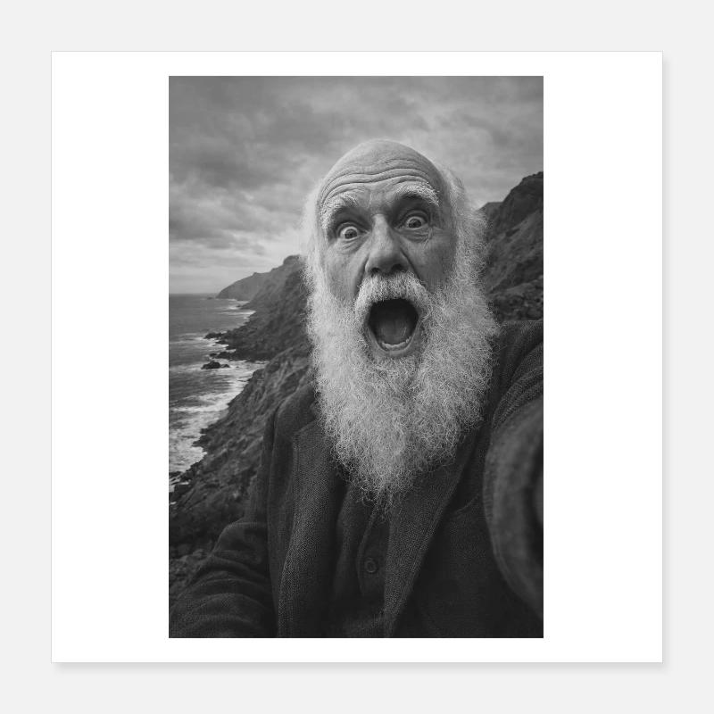 Charles Darwin Selfie Poster 40 x 40 cm