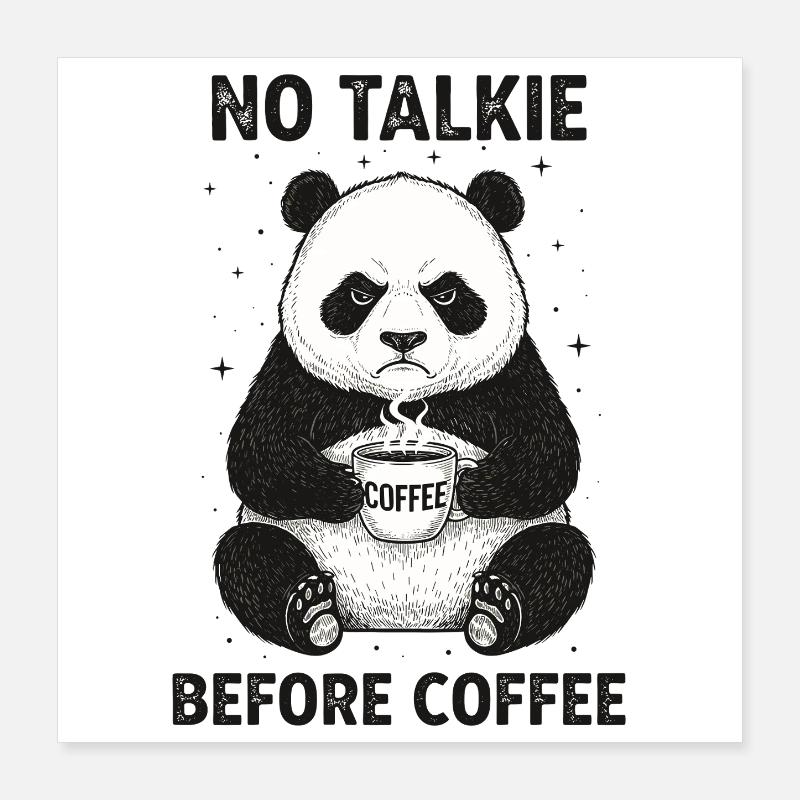 Pas de conversation devant un panda amateur de café Poster 40 x 40 cm