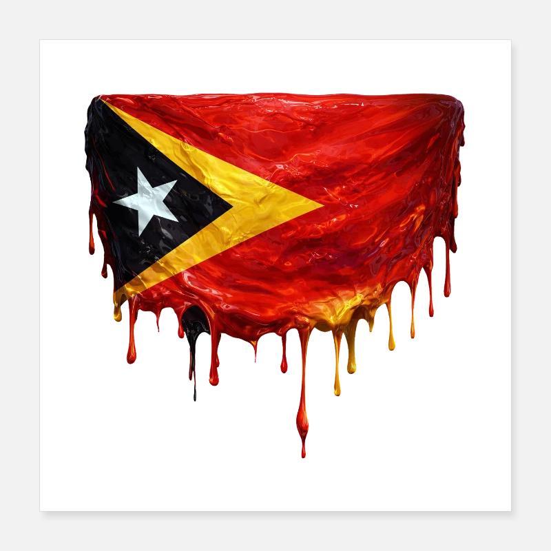 TimorLeste Drop Flag Poster 16" x 16" (40x40 cm)