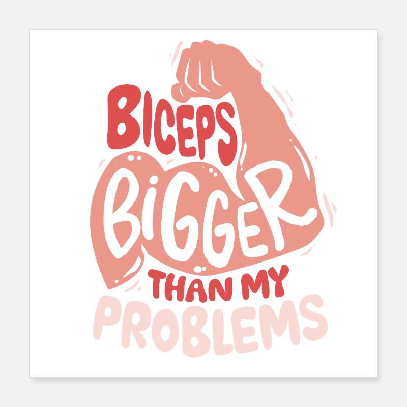 Biceps Bicep Training Bodybuilder Gym Poster 16" x 16" (40x40 cm)
