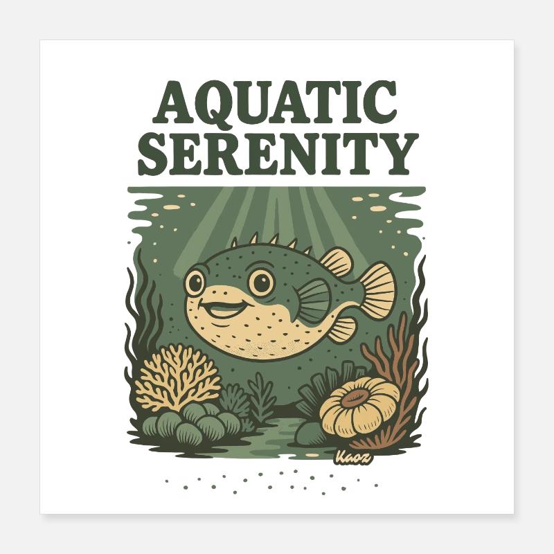 Poisson-globe aquatique Serenity Poster 40 x 40 cm