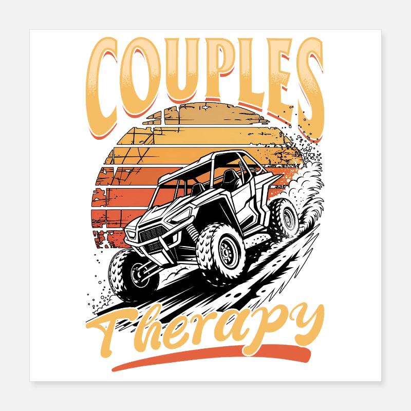 UTV Tout-Terrain 4 Roues Côte à côte Poster 40 x 40 cm