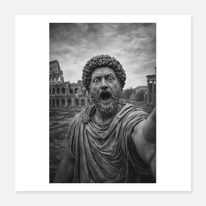 Marcus Aurelius Self-Portrait Poster 16" x 16" (40x40 cm)