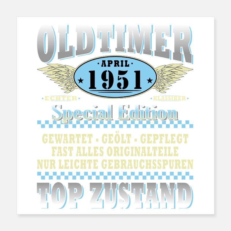 Oldtimer April 1951 Spezialedition Poster 40x40 cm