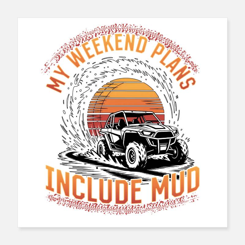 UTV Off Road 4 Wheeler Side by side Poster 40x40 cm