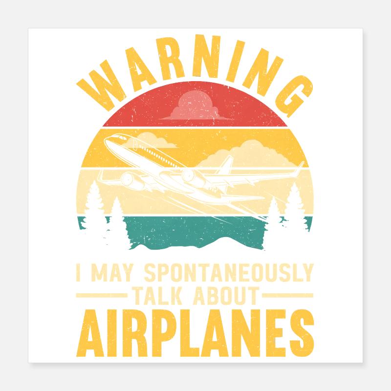 Airplane Flight Pilot Airplane Airline Poster 16" x 16" (40x40 cm)