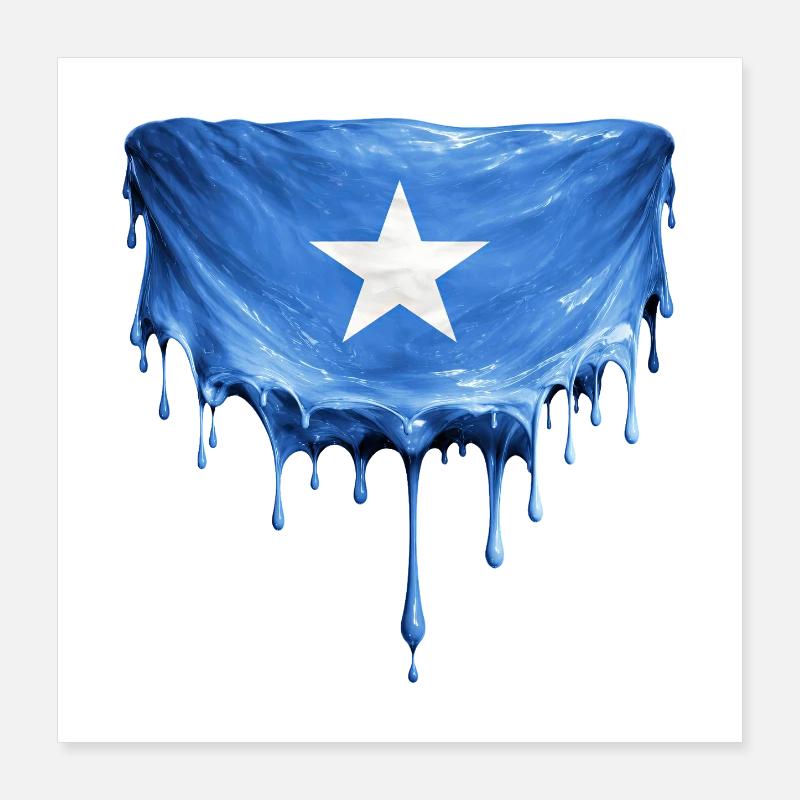 Art de la chute du drapeau somalien Poster 40 x 40 cm
