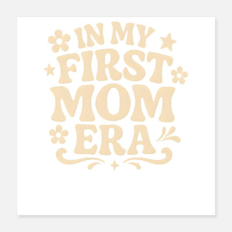 Erster Muttertag Mama Geschenkidee Familie Groovy Poster 40x40 cm