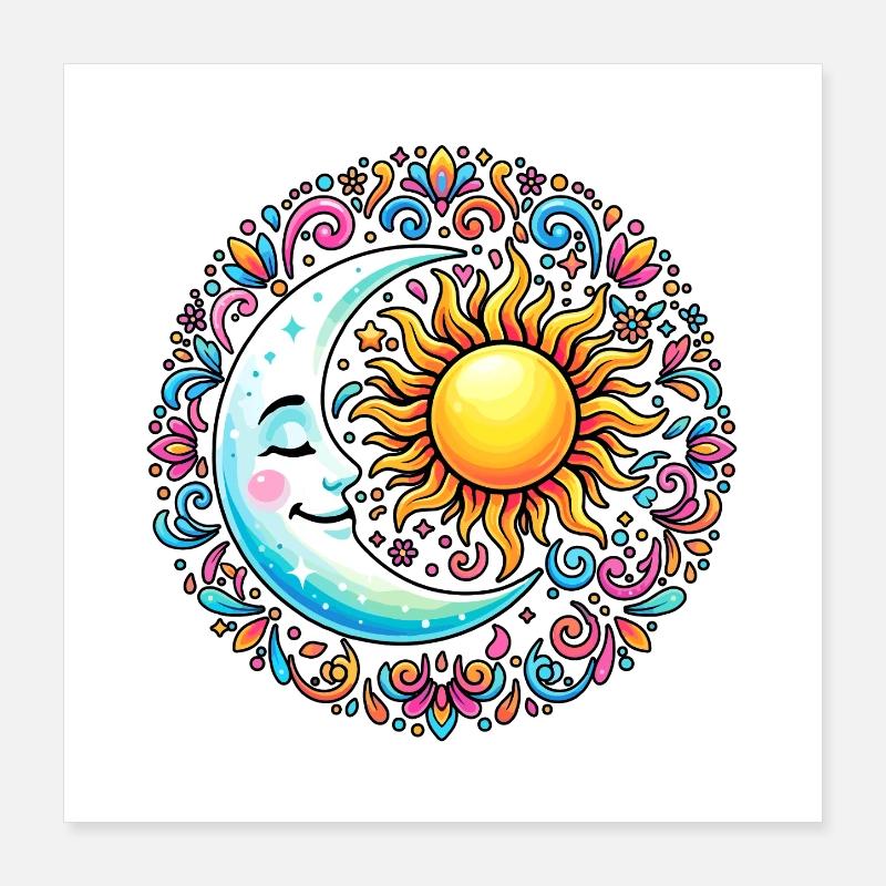 Litha Pagan Solstice d’été Midsommar Poster 40 x 40 cm