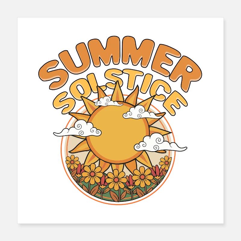 Litha Pagan Solstice d’été Midsommar Poster 40 x 40 cm