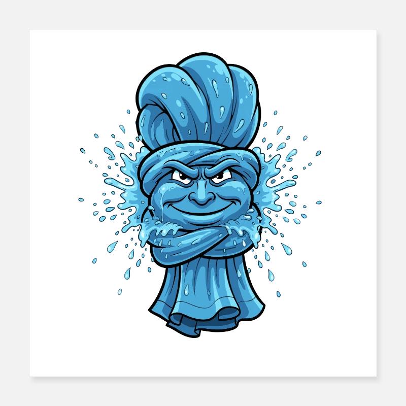 Serviette Ninja Bleue Poster 40 x 40 cm