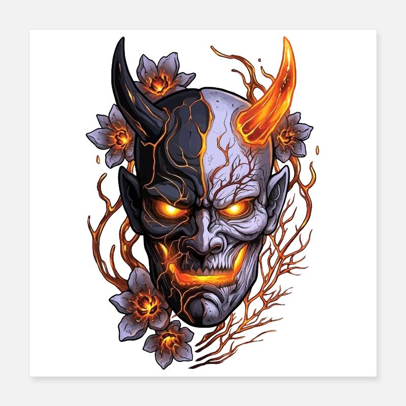 Hannya – Yōkai-Dämon Poster 40x40 cm