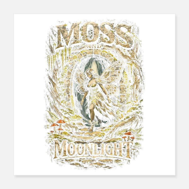 Fairycore Fairy Gothic Mousse et Clair de Lune Poster 40 x 40 cm