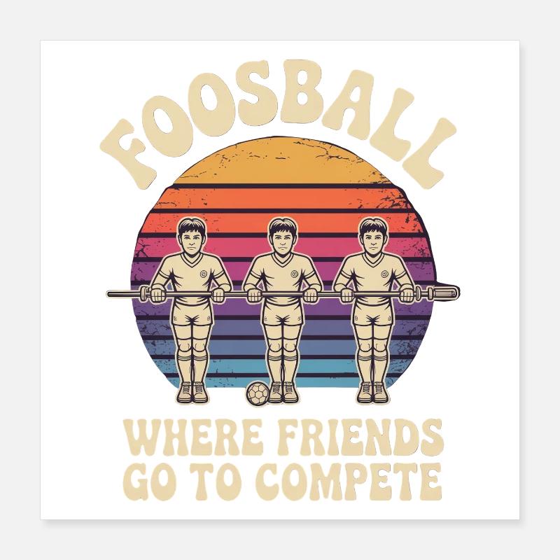 Table Soccer Evolution Funny Foosball Foosball Poster 16" x 16" (40x40 cm)