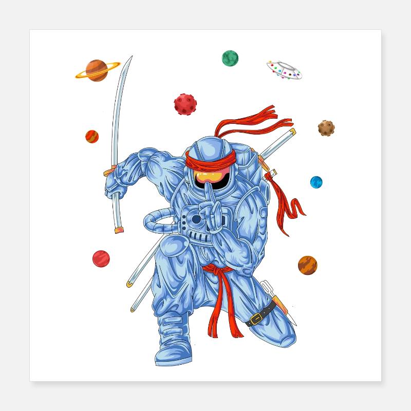 Chemise Ninja Astronaute Poster 40 x 40 cm