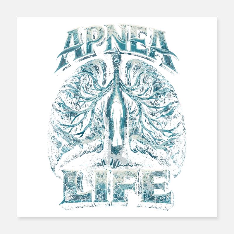 Apnée apnée apnée Poster 40 x 40 cm