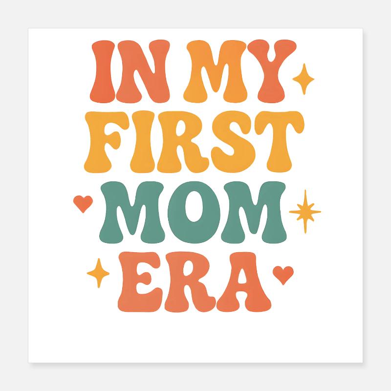 Erster Muttertag Mama Geschenkidee Familie Groovy Poster 40x40 cm