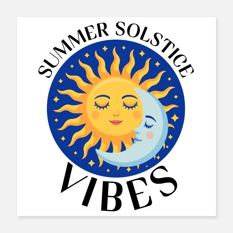 Litha Pagan Solstice d’été Midsommar Poster 40 x 40 cm