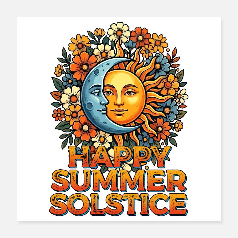 Litha Pagan Solstice d’été Midsommar Poster 40 x 40 cm