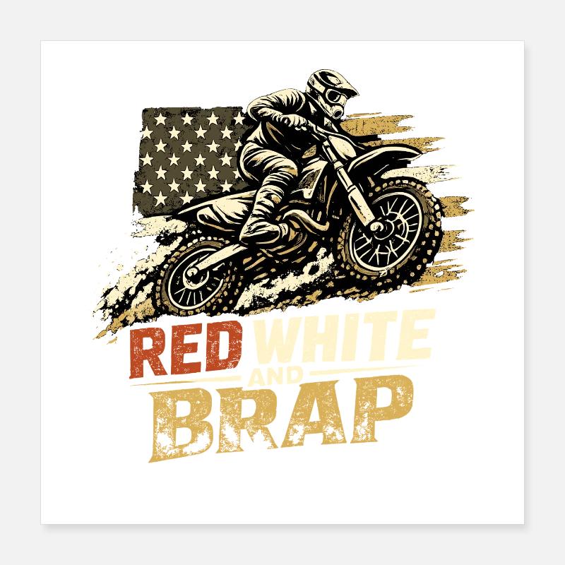 Brap Rouge Blanc Poster 40 x 40 cm