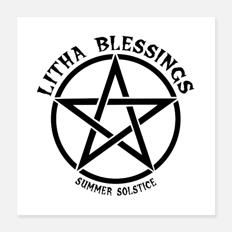 Litha Pagan Summer Solstice Midsummer Midsommar Poster 16" x 16" (40x40 cm)