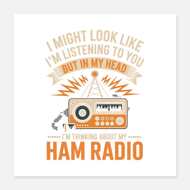 Amateurfunk Tagträume Tee Poster 40x40 cm