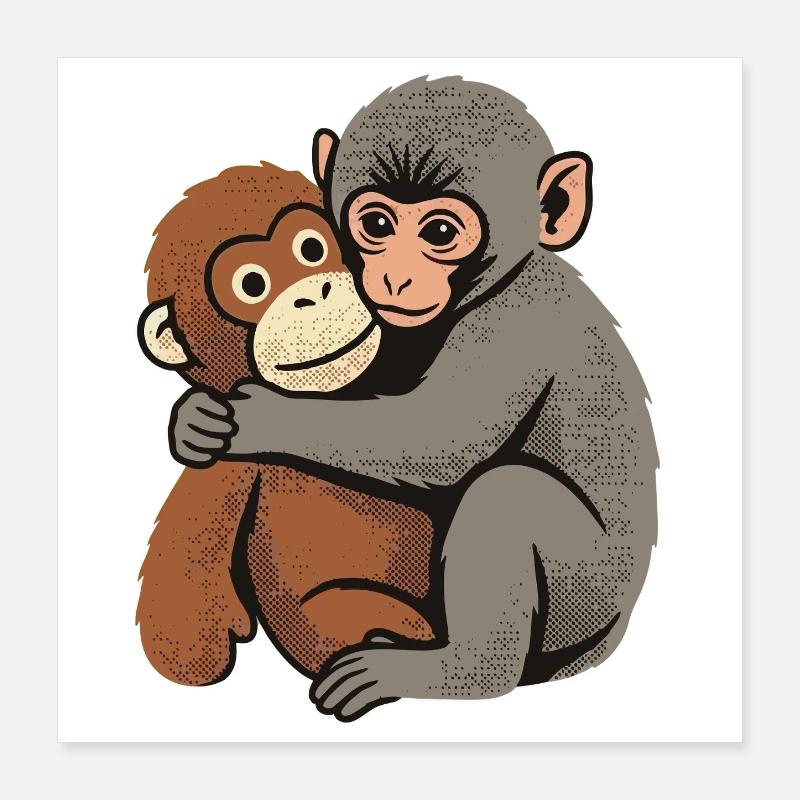 Baby Monkey Punch Poster 16" x 16" (40x40 cm)