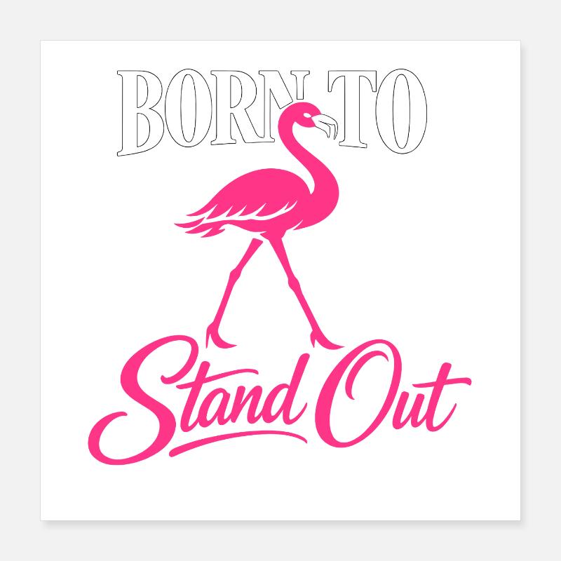 Flamingo Statement Poster 40x40 cm