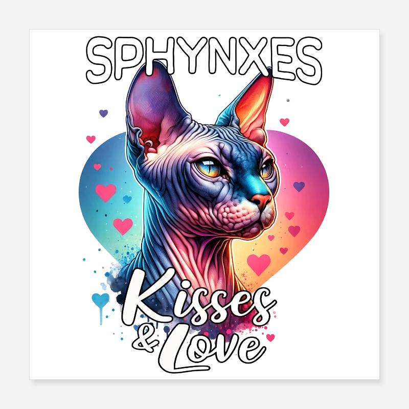 Sphynxkatze Liebe Poster 40x40 cm