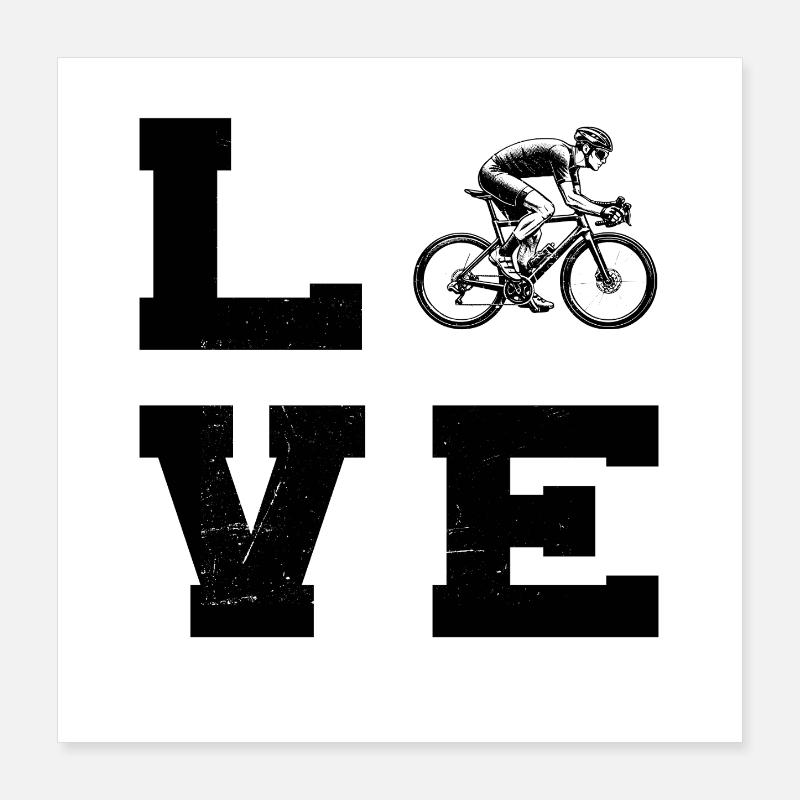 Idée cadeau pour un vélo de route avec vélo de route Poster 40 x 40 cm