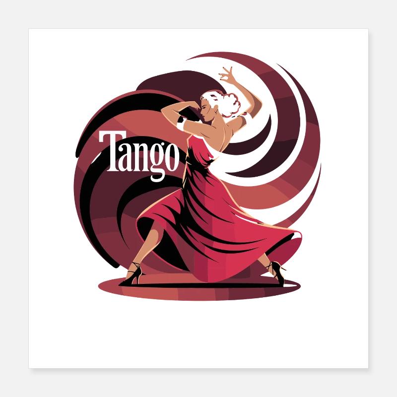 Motif élégant de danse de tango pour les amateurs de danse Poster 40 x 40 cm