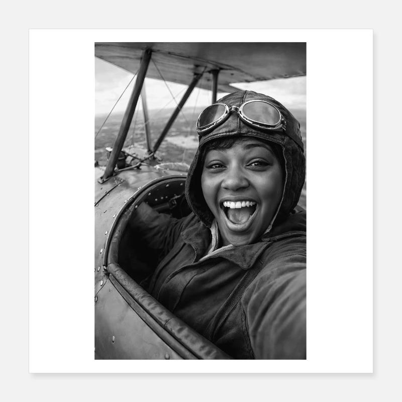 Bessie Coleman Selfie Poster 40 x 40 cm
