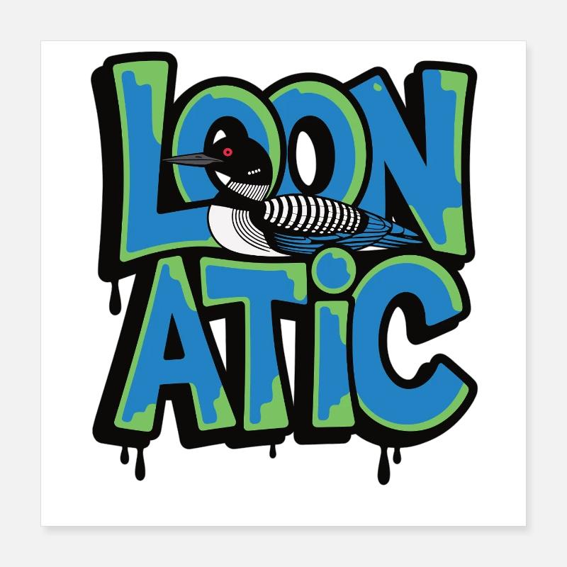 Style graffiti d’oiseau loonatic Poster 40 x 40 cm