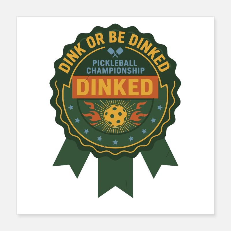 Pickleball-lustiger Spieler Dink Oder Werde Dinked Poster 40x40 cm
