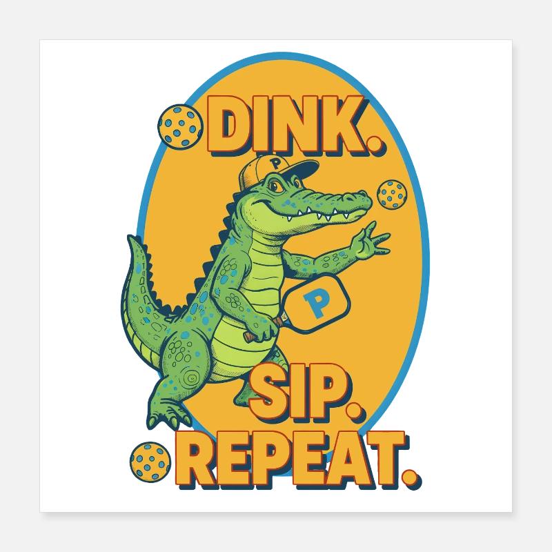 Pickleball-lustiger Spieler Dink Sip Repeat Love Poster 40x40 cm