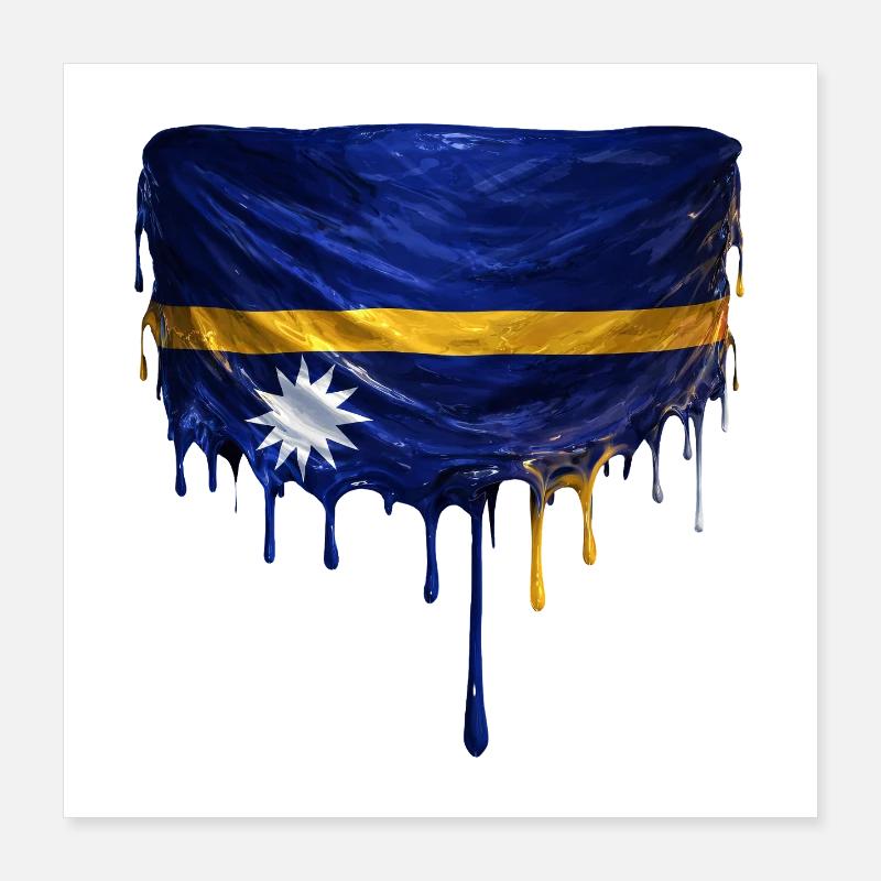 Art de la chute du drapeau Nauru Poster 40 x 40 cm