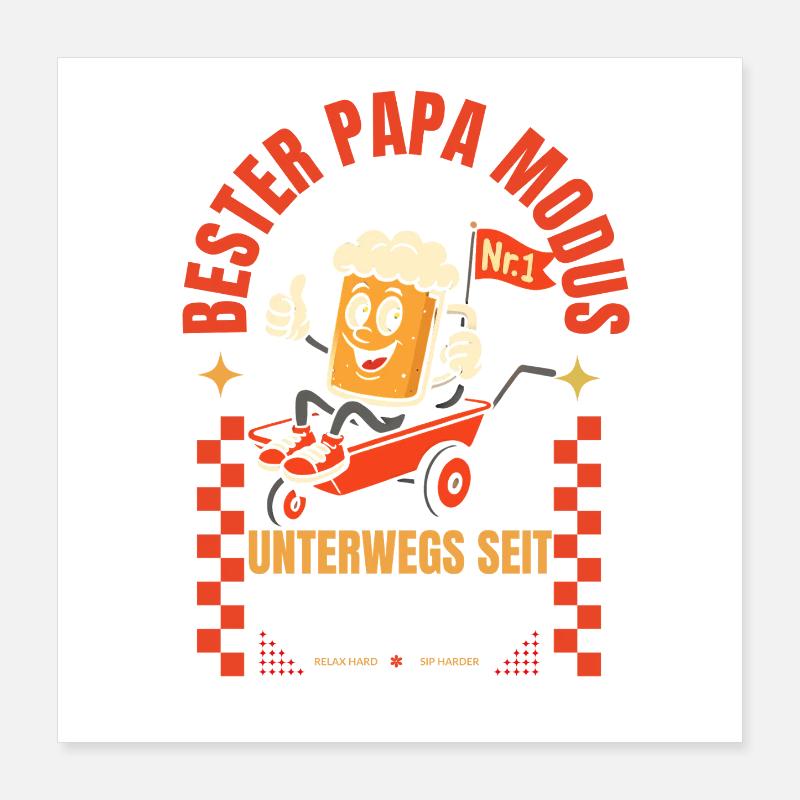 Bester Papa Bier Personalisiert Vatertagsgeschenk Poster 40x40 cm