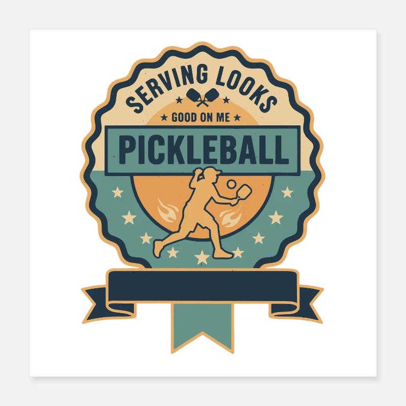 Pickleball Serving Looks Good On Me Funny Player Poster 16" x 16" (40x40 cm)