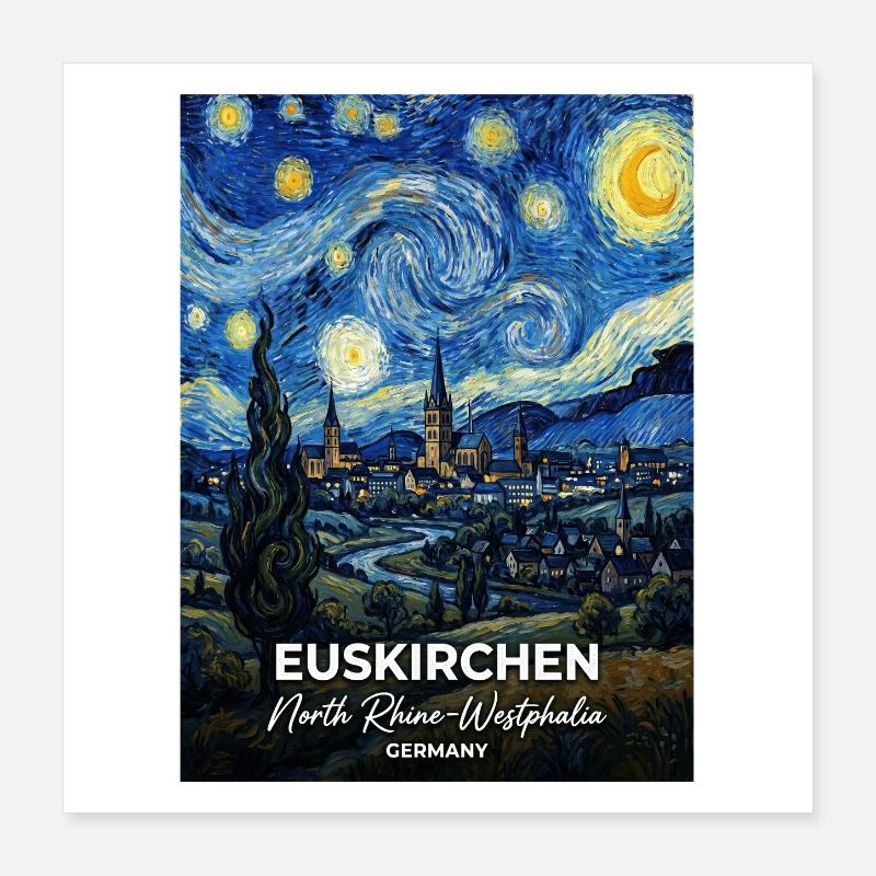 Euskirchen Germany Sternennacht Poster 40x40 cm